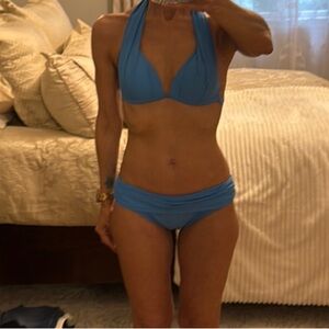 Blue Halter Bikini Set